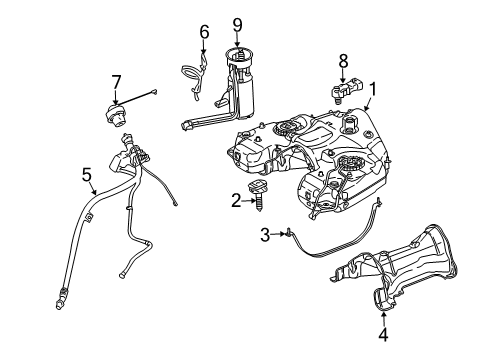 Fuel Tank Diagram for 164-470-21-01