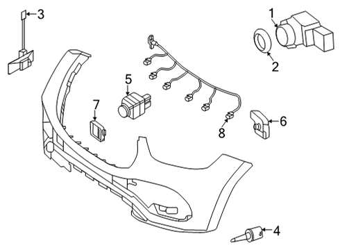 2023 Mercedes-Benz GLS63 AMG Electrical Components - Front Bumper