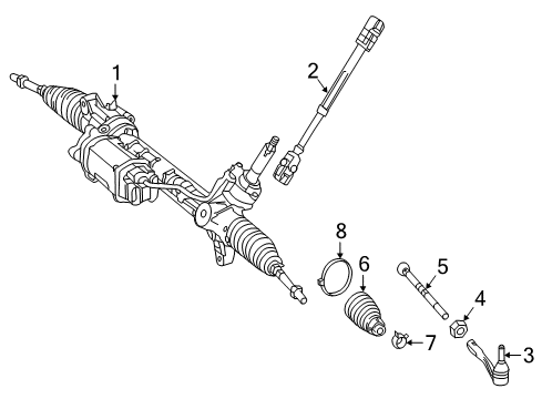 2018 Mercedes-Benz GLE63 AMG S Steering Column & Wheel, Steering Gear & Linkage Diagram 4