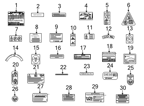 2013 Mercedes-Benz GL550 Information Labels Diagram