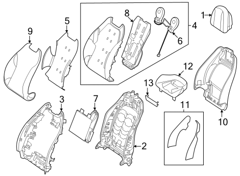 2023 Mercedes-Benz EQE AMG Driver Seat Components Diagram 1