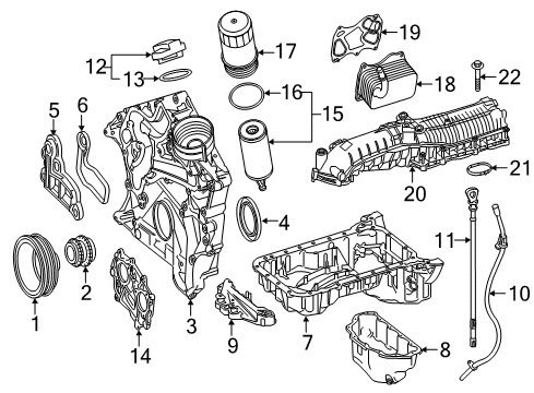 2016 Mercedes-Benz GL450 Engine Parts & Mounts, Timing, Lubrication System Diagram 1