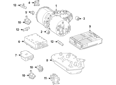 2017 Mercedes-Benz B250e Traction Motor Components, Battery, Cooling System Diagram