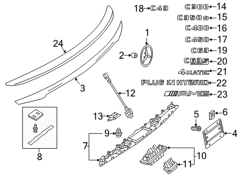 License Bracket Mount Bolt Diagram for 009-990-84-04