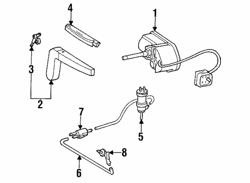 1986 Mercedes-Benz 190E Wiper & Washer Components Diagram 2