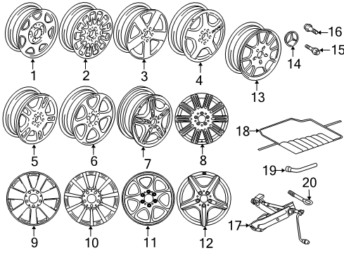 2008 Mercedes-Benz E550 Wheels Diagram