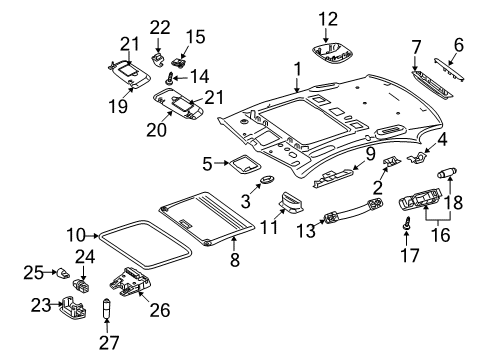 Headliner Diagram for 216-690-15-50-8L64