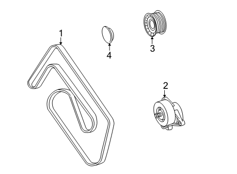 2003 Mercedes-Benz S55 AMG Belts & Pulleys, Maintenance Diagram