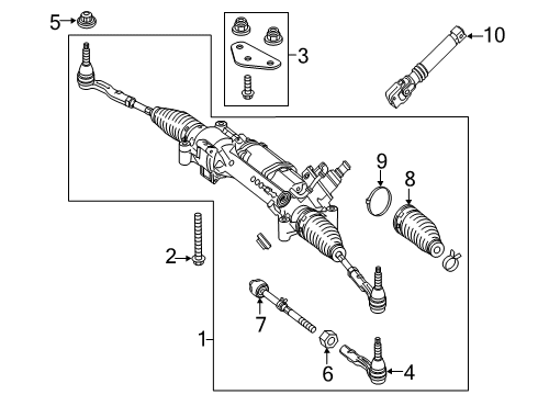 2020 Mercedes-Benz S560 Steering Column & Wheel, Steering Gear & Linkage Diagram 10