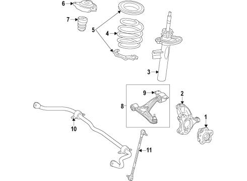 2023 Mercedes-Benz GLB35 AMG Front Suspension, Control Arm, Ride Control, Stabilizer Bar Diagram 1