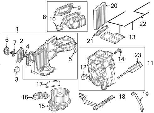 2023 Mercedes-Benz EQB 350 A/C Evaporator & Heater Components Diagram