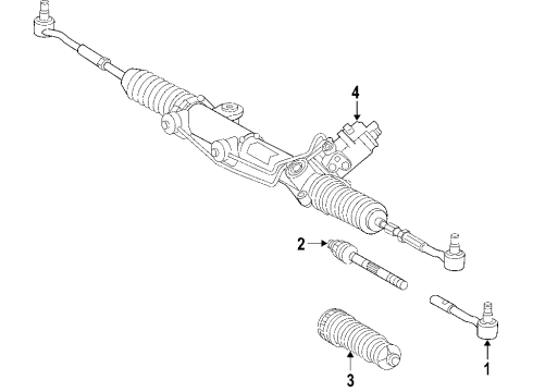 2011 Mercedes-Benz CLS63 AMG P/S Pump & Hoses, Steering Gear & Linkage Diagram 1