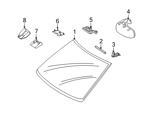 2008 Mercedes-Benz S550 Windshield Glass Diagram