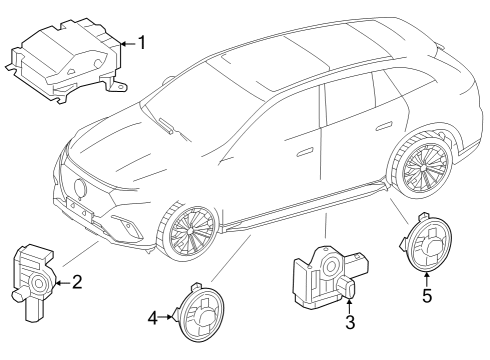 2023 Mercedes-Benz EQS 450 SUV Air Bag Components Diagram 2