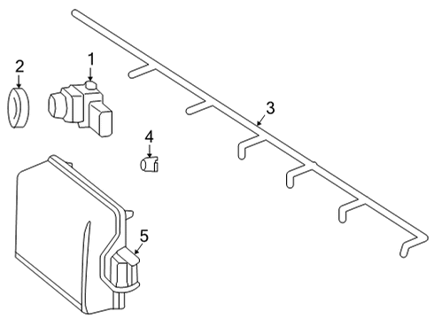 2021 Mercedes-Benz GLC300 Electrical Components - Front Bumper Diagram 3