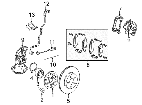 2012 Mercedes-Benz C250 Front Brakes Diagram 2