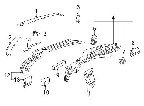 2002 Mercedes-Benz CLK320 Cowl Diagram 2