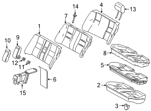 2005 Mercedes-Benz C230 Rear Seat Components Diagram 3