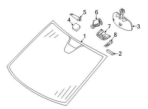 2016 Mercedes-Benz Metris Windshield Glass Diagram