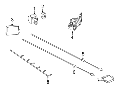 2024 Mercedes-Benz EQS 450+ Electrical Components - Rear Bumper Diagram 2