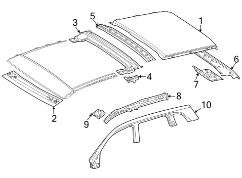 2023 Mercedes-Benz EQB 250 Roof & Components Diagram 2