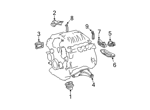 2004 Mercedes-Benz E55 AMG Engine & Trans Mounting Diagram