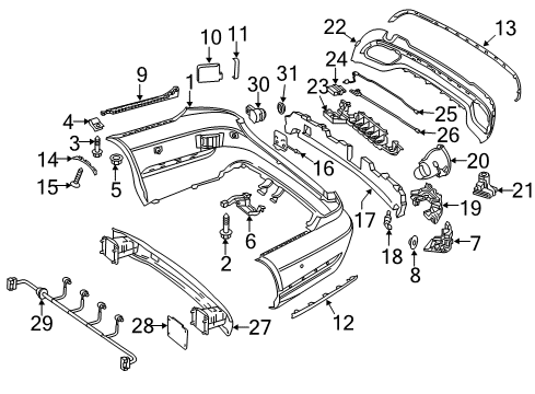 2014 Mercedes-Benz E350 Rear Bumper Diagram 6