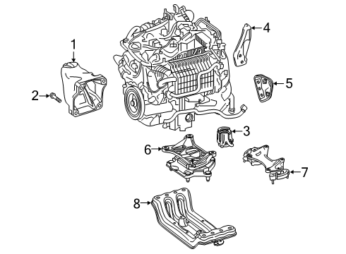 2021 Mercedes-Benz CLS53 AMG Engine & Trans Mounting Diagram