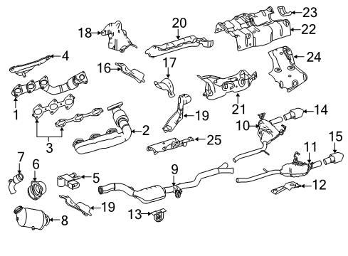 2012 Mercedes-Benz R350 Exhaust Components, Exhaust Manifold Diagram 2