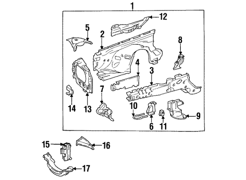 Suspension Crossmember Diagram for 123-620-15-86