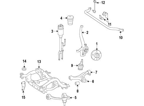 2015 Mercedes-Benz GL550 Front Suspension, Control Arm, Stabilizer Bar Diagram 1