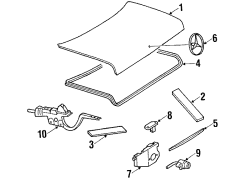 1991 Mercedes-Benz 350SD Trunk, Body Diagram