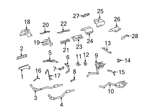 Muffler & Pipe Diagram for 221-490-05-35