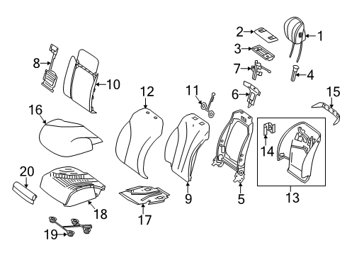 2020 Mercedes-Benz S560e Driver Seat Components Diagram 4