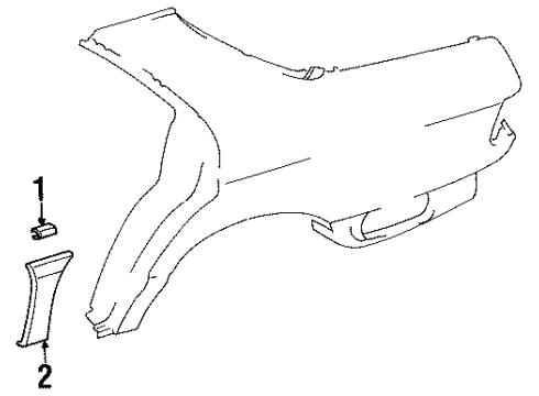 1988 Mercedes-Benz 560SEL Exterior Trim - Quarter Panel Diagram