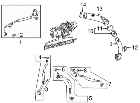 2023 Mercedes-Benz E450 Turbocharger & Components Diagram 1