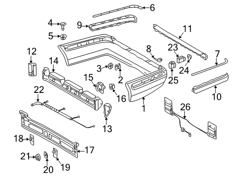 2001 Mercedes-Benz E320 Rear Bumper Diagram 2