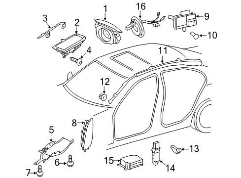 2009 Mercedes-Benz CLS63 AMG Air Bag Components Diagram