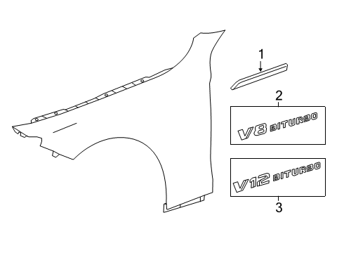 2019 Mercedes-Benz S65 AMG Exterior Trim - Fender Diagram 1