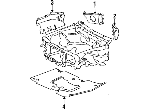 1988 Mercedes-Benz 190D Under Covers & Partition Panels Diagram