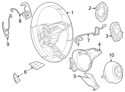 2024 Mercedes-Benz C43 AMG Steering Wheel & Trim Diagram 3