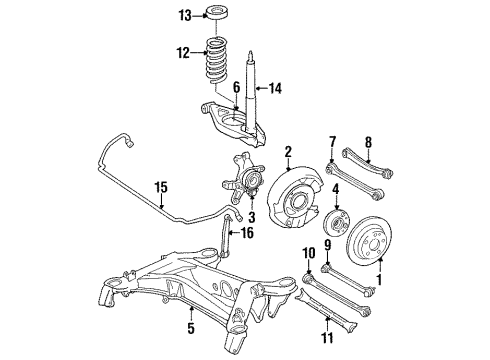 1988 Mercedes-Benz 300CE Rear Suspension, Control Arm Diagram 1