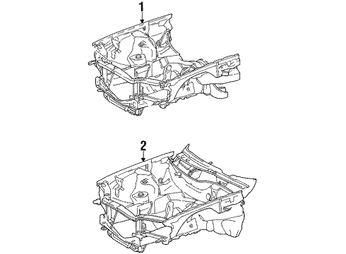 1989 Mercedes-Benz 420SEL Front Structural Components - Inner Structure Diagram