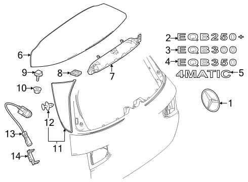 2023 Mercedes-Benz EQB 350 Exterior Trim - Lift Gate