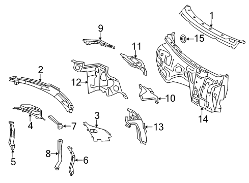 2013 Mercedes-Benz ML63 AMG Cowl Diagram