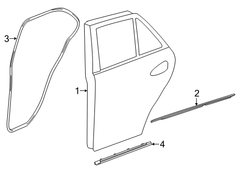 2017 Mercedes-Benz GLE43 AMG Rear Door, Body Diagram 2