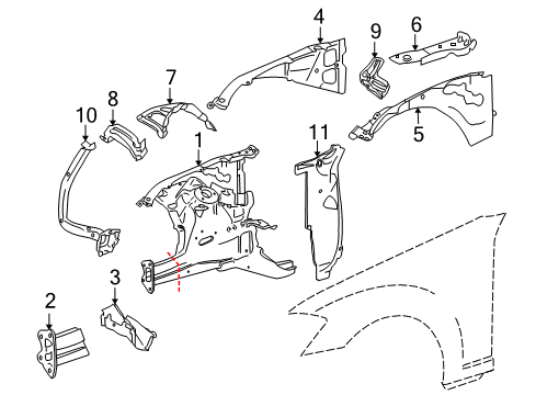 2007 Mercedes-Benz S65 AMG Structural Components & Rails Diagram