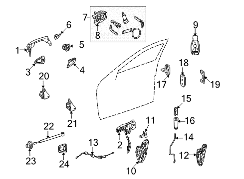 Handle, Outside Diagram for 221-760-06-70-7370