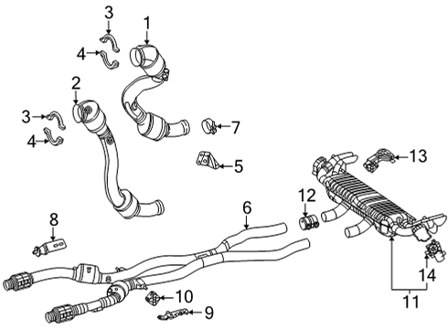 2023 Mercedes-Benz GLE580 Exhaust Components Diagram