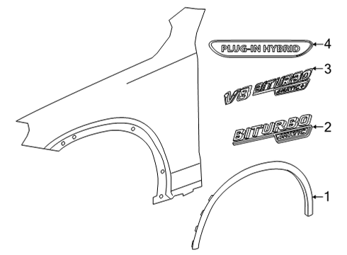 2020 Mercedes-Benz GLC350e Exterior Trim - Fender Diagram